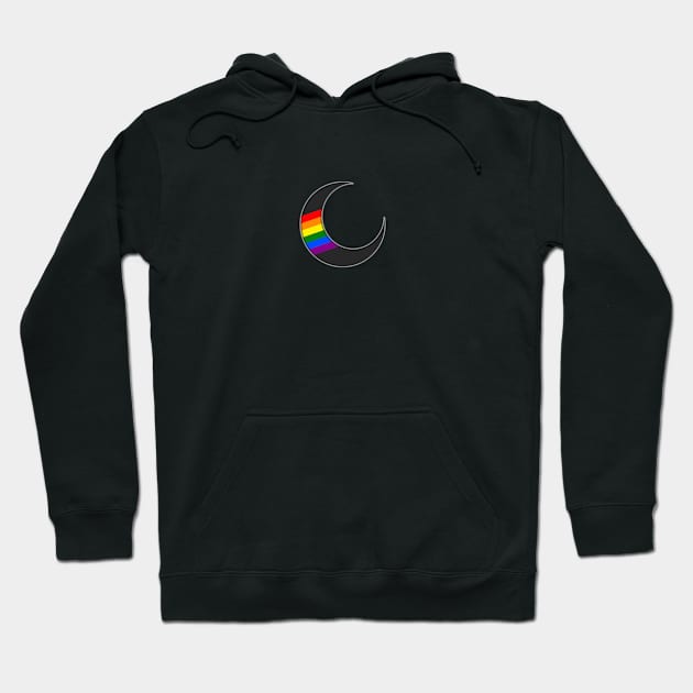 LGBTQIA+ Pride Crescent Moon Hoodie by Curse Me Not